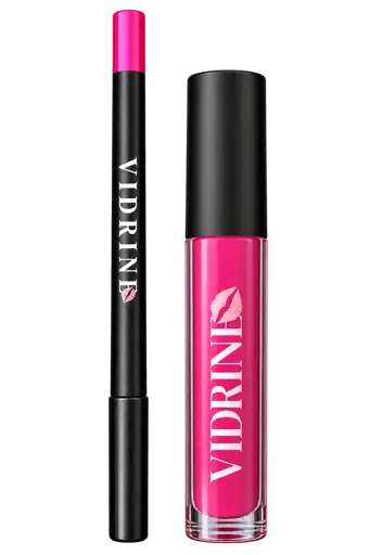 Coffret à Lèvres Mat Vidrine 2 en 1 Rose – Maquillage Lèvres
