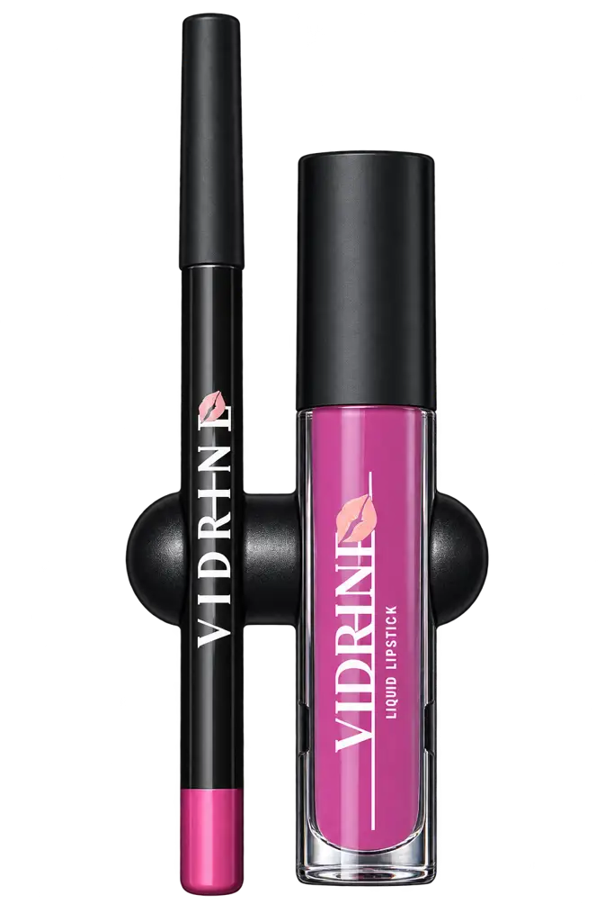 Coffret à Lèvres Mat Vidrine 2 en 1 Violet 1 – Maquillage Lèvres