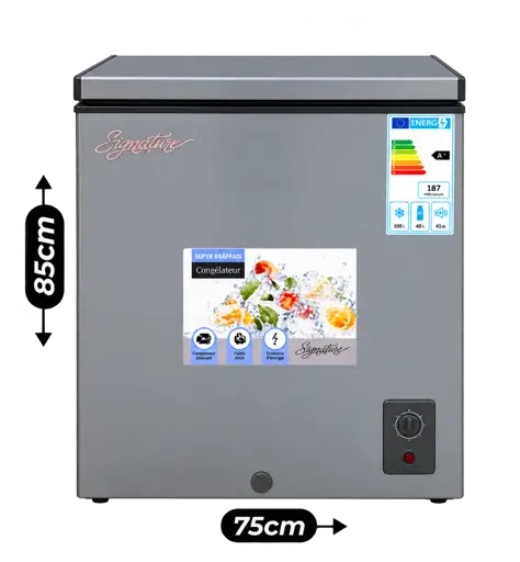 Congélateur coffre Signature SGA-CF-150 – 150 L – Classe A+ – Couvercle en verre - 06 mois de garantie