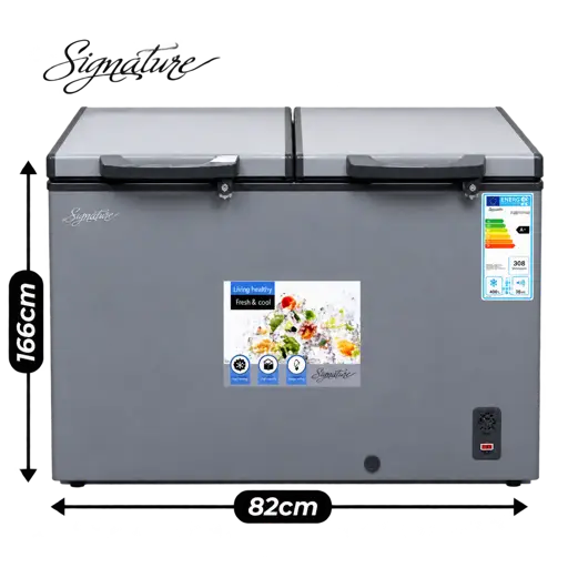 Congélateur coffre Signature SGA-CF-400 – 400 L – Classe A+ – Couvercle en verre – Garantie 6 mois