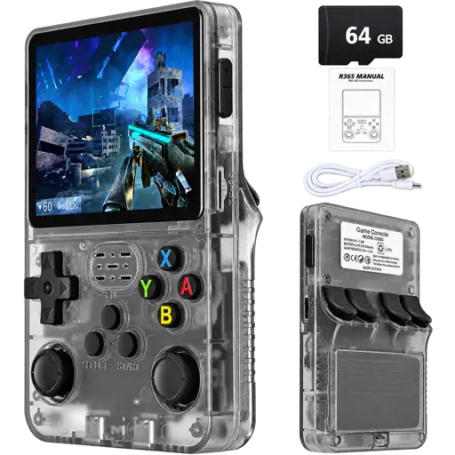 Console de Jeu Rétro  R36S 64 Go – Écran IPS 3,5 pouces HD, Linux