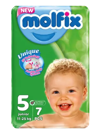 Couches Jetables - Molfix -  6224007557129 - T5 - Petit Pack - Junior - 7 Couches – 11-25 Kg