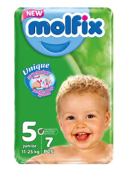 Couches Jetables - Molfix -  6224007557129 - T5 - Petit Pack - Junior - 7 Couches – 11-25 Kg