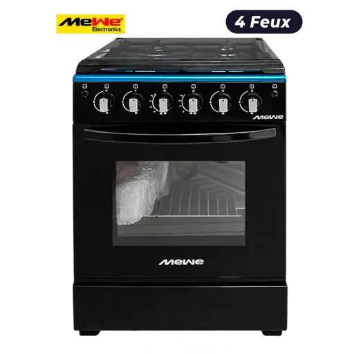 Cuisinière à gaz - Mewe - MWKCA-SGC602-4G - 4 Bruleurs - Four 80 L - Garantie 12 Mois 