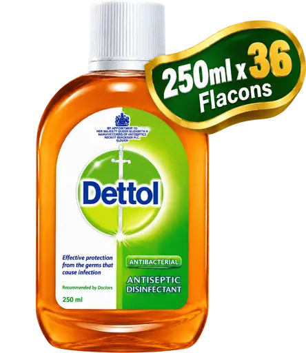 Désinfectant Dettol - Antiseptique – Flacon de 250 ml x 36 