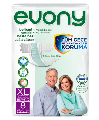 Couches pour adultes Evony – taille XL – paquet de 8