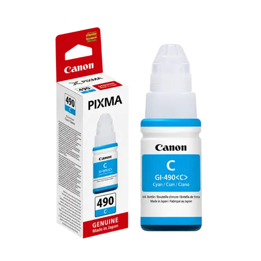 Encre Canon -  GI-490C Cyan pour imprimantes -  PIXMA G Series - Garantie 06 Mois