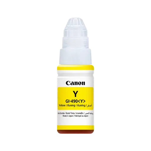 Encre  Canon  - GI-490Y Jaune pour PIXMA - G1400/G2400/G3400/G4400 - Garantie 06 Mois
