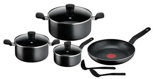Set de Cuisson 9 Pièces TEFAL Dark Stone B491S985 – avec Marmite de 20 cm - 03 mois de garantie