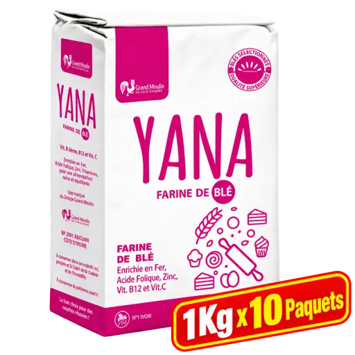 Farine de blé - Yana - 1 Kg x 10 paquets