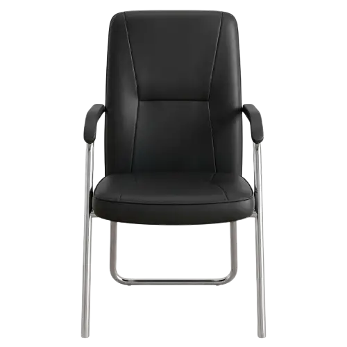Fauteuil visiteur -  HB2503050  - en cuir PU avec accoudoirs et piètement chromé