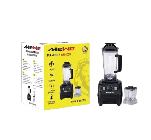 Mixeur -MEWE -MWBLD-HS07BK -Capacité 2L -Puissance Maximale 1000W -6 Lames -Garantie 12 mois