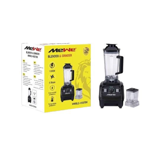 Mixeur -MEWE -MWBLD-HS07BK -Capacité 2L -Puissance Maximale 1000W -6 Lames -Garantie 12 mois
