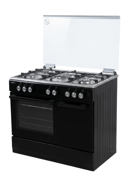 Cuisinière à Gaz 05 Foyers - INNOVA - IN9502 IX  – Four Intégré – Design Inox – 06 Mois de Garantie