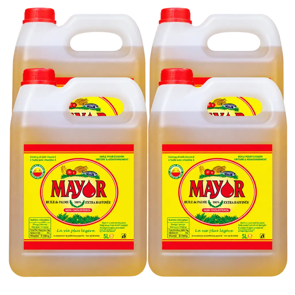Huile de Cuisson - Mayor – Oléine Végétale de Palme Extra Raffinée – 5 L x 4 Bidons