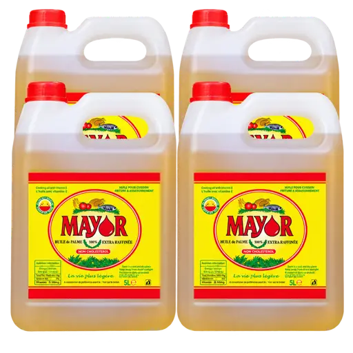 Huile de Cuisson - Mayor – Oléine Végétale de Palme Extra Raffinée – 5 L x 4 Bidons