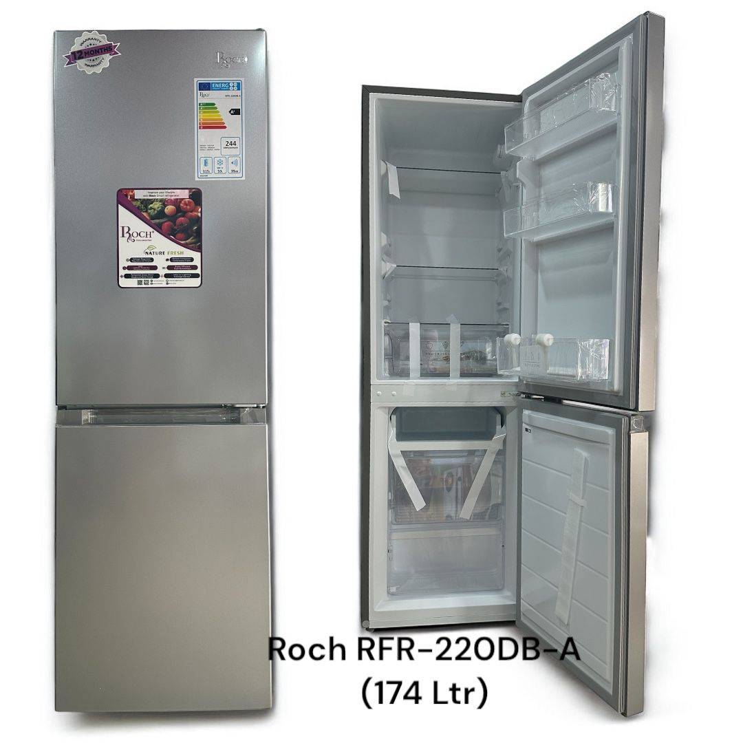 Réfrigérateur Combiné  - 174L - ROCH -  RFR-220DB-A   – Classe Énergétique A+ – Congélateur – Garantie 06 Mois