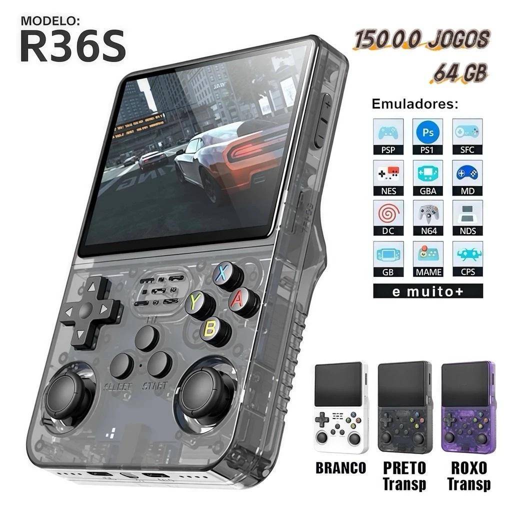 Console de Jeu Rétro  R36S 64 Go – Écran IPS 3,5 pouces HD, Linux