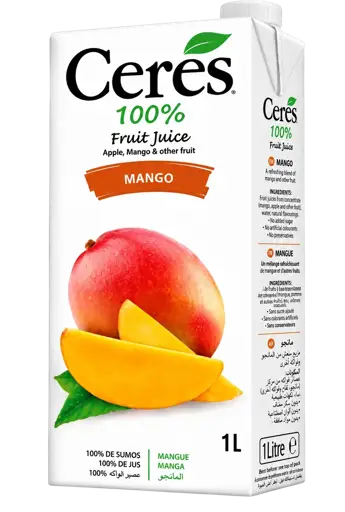 Jus de Fruit - Ceres – 100%  Mangue – Brique de 1 Litre