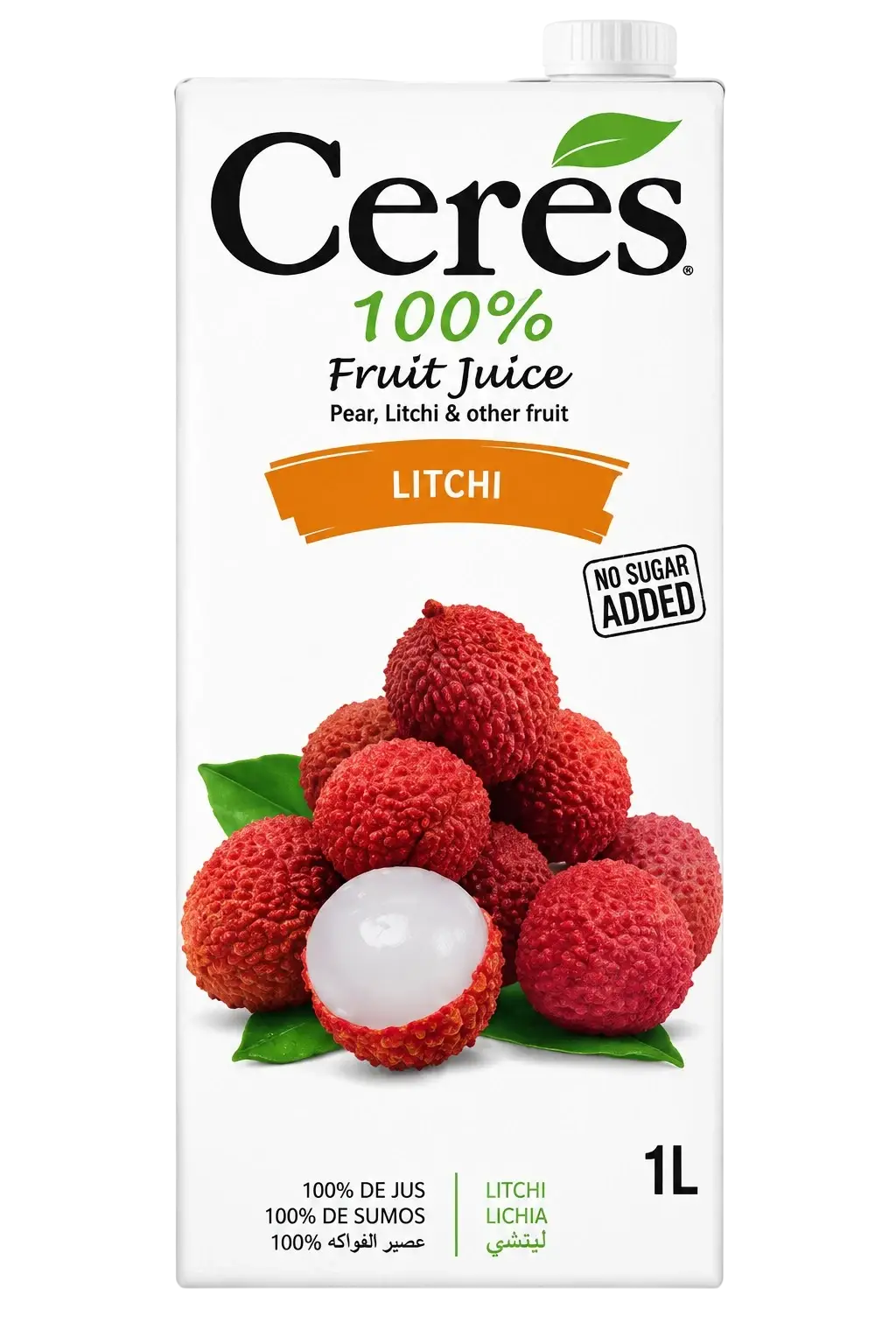 Jus de Fruit - Ceres – saveur Litchi – Brique de 1 Litre