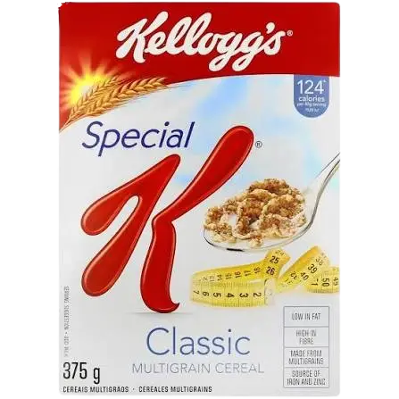 Céréales Special K Classic - Kellogg's - 6001306001238 - Flocons de Riz-Blé et Orge -  Riches en Fibres - 375G
