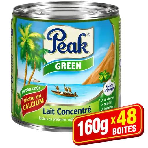 Lait Concentré Évaporé - Peak Green - 160g x 48 Boites 