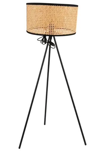 Lampadaire trépied en rotin noir YD263030 LED 5 à 10 m²