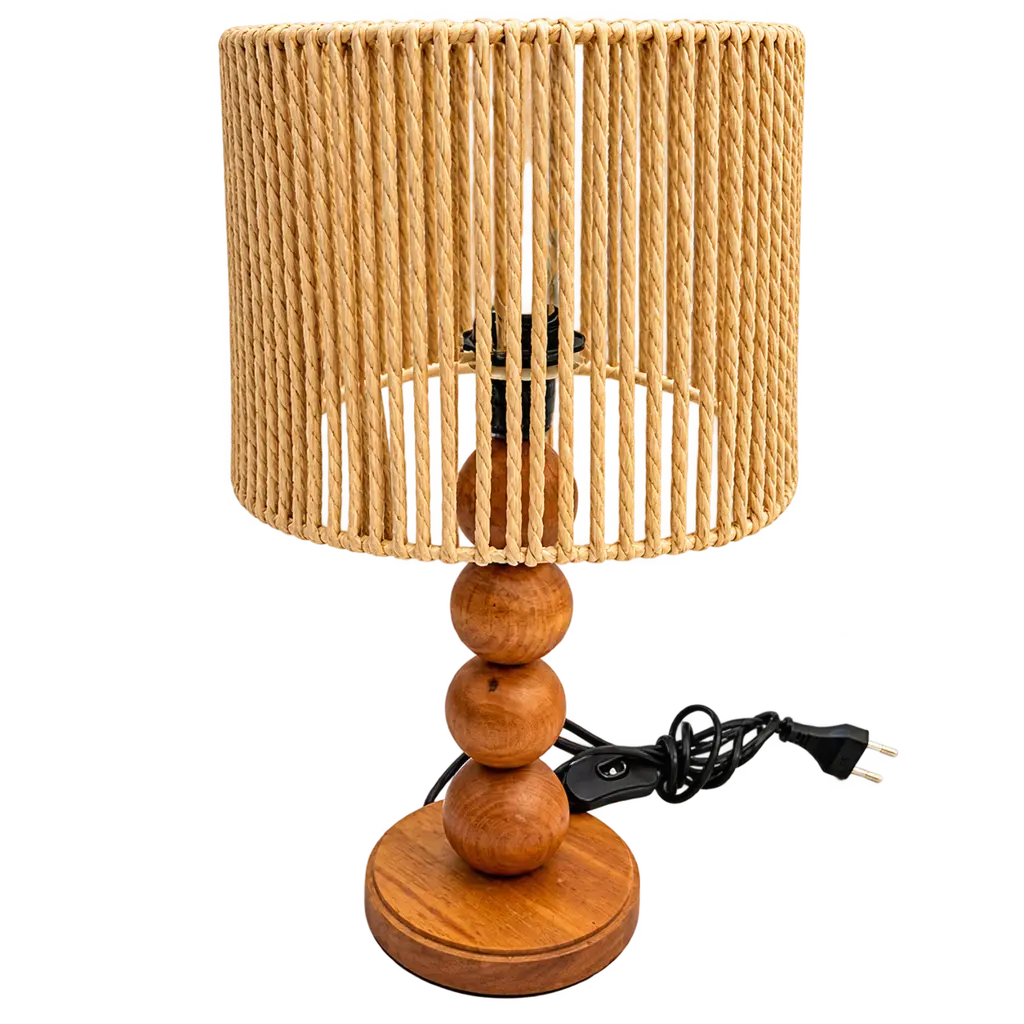 Lampe de Table en bois avec abat-jour en corde YD263031