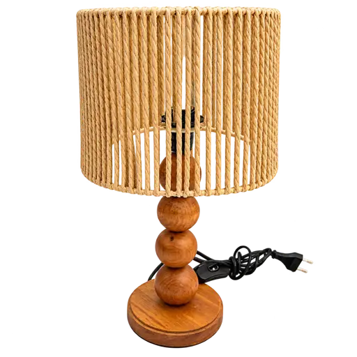 Lampe de Table en bois avec abat-jour en corde YD263031