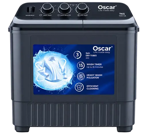 Machine à laver semi automatique Oscar OSC-TTB-XP7 - 7kg - graphite - garantie 6 mois