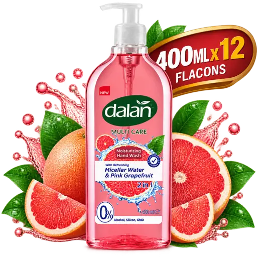 Gel Lavant pour les Mains - Dalan - Parfum Pamplemousse Rose – 400 ml x 12 Flacons