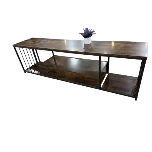Meuble TV en bois HB2510077 -  métal noir  – 35 à 75 pouces