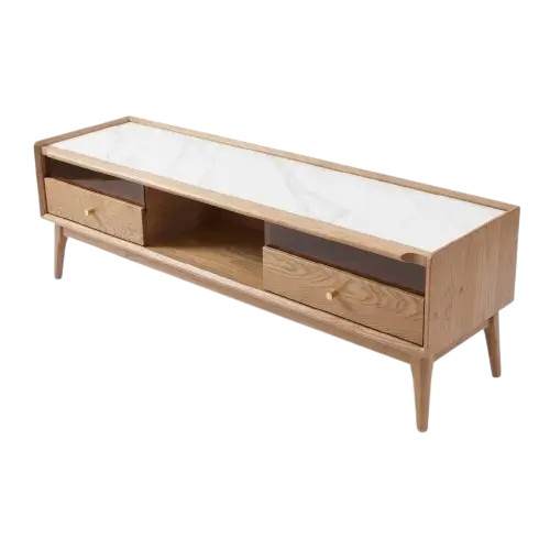 Meuble TV en bois et marbre ES2510067  – 230 cm rustique