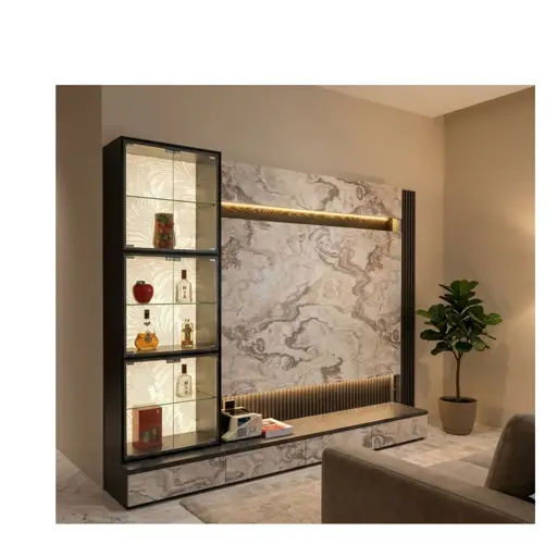 Meuble mural LED - ES2510058 -  3 mètres -  pour téléviseur 65 pouces 