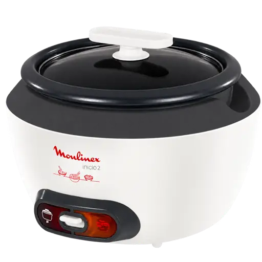 Cuiseur à riz Moulinex MK156125 Inicio –  10 tasses – 1,8 L – Blanc et inox - 03 mois de garantie