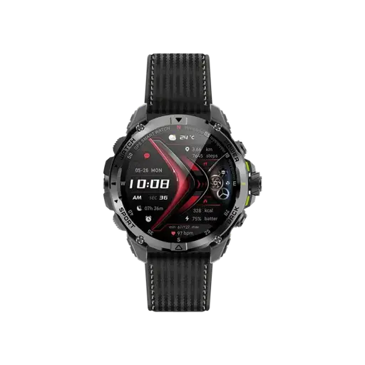 Montre connectée Oraimo  -  Watch GT  -  GPS AMOLED -  3ATM 1,43"  -  Appels Bluetooth & 25 Jours d'Autonomie  - avec deux bracelets interchangeables - Garantie 12 Mois