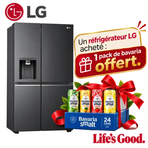 Réfrigérateur américain LG GC-J257FQKW + 1 pack de bavaria offert
