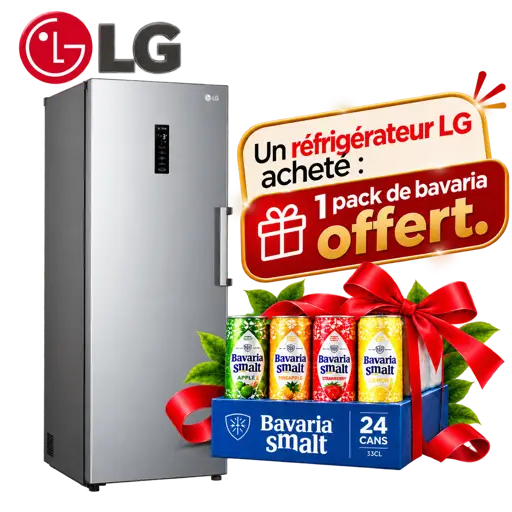 Congélateur vertical LG GC-B414ELFM + 1 pack de bavaria offert