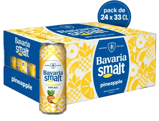 Pack 24 Canettes de Bavaria - 0.0% - Smalt - Ananas – 33 CL