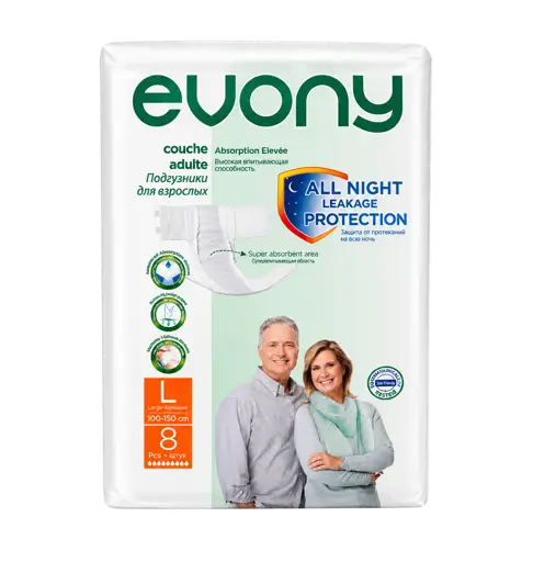 Couches pour adultes Evony taille L – paquet de 8