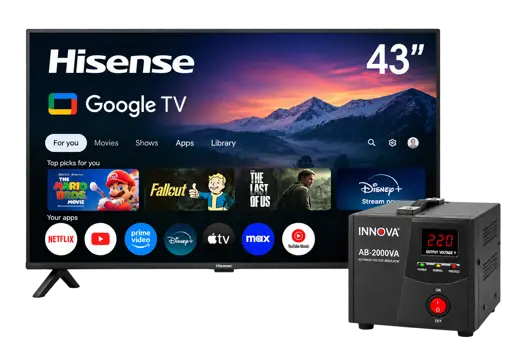 Pack Hisense 43A4K 43 pouces + Régulateur Innova 2000VA
