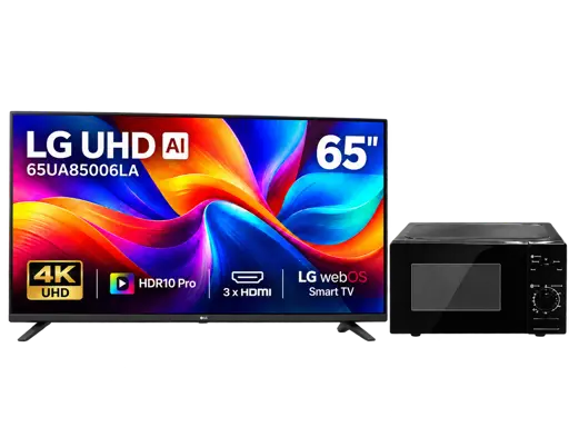 Pack LG Smart TV 65" 4K + Micro-ondes DELTA 20 L 700 W