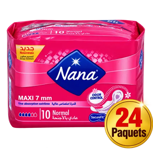 Serviettes hygiéniques Nana – Maxi Clip – 7 mm – 24 paquets