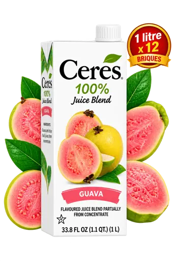 Jus de Fruit - Ceres - 100% Goyave – 1 L x 12 Briques