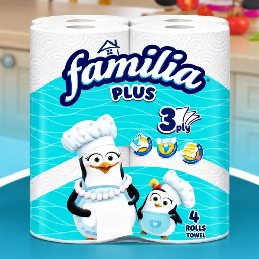 Papier Essuie-Tout - Familia - Lot de 4 Rouleaux
