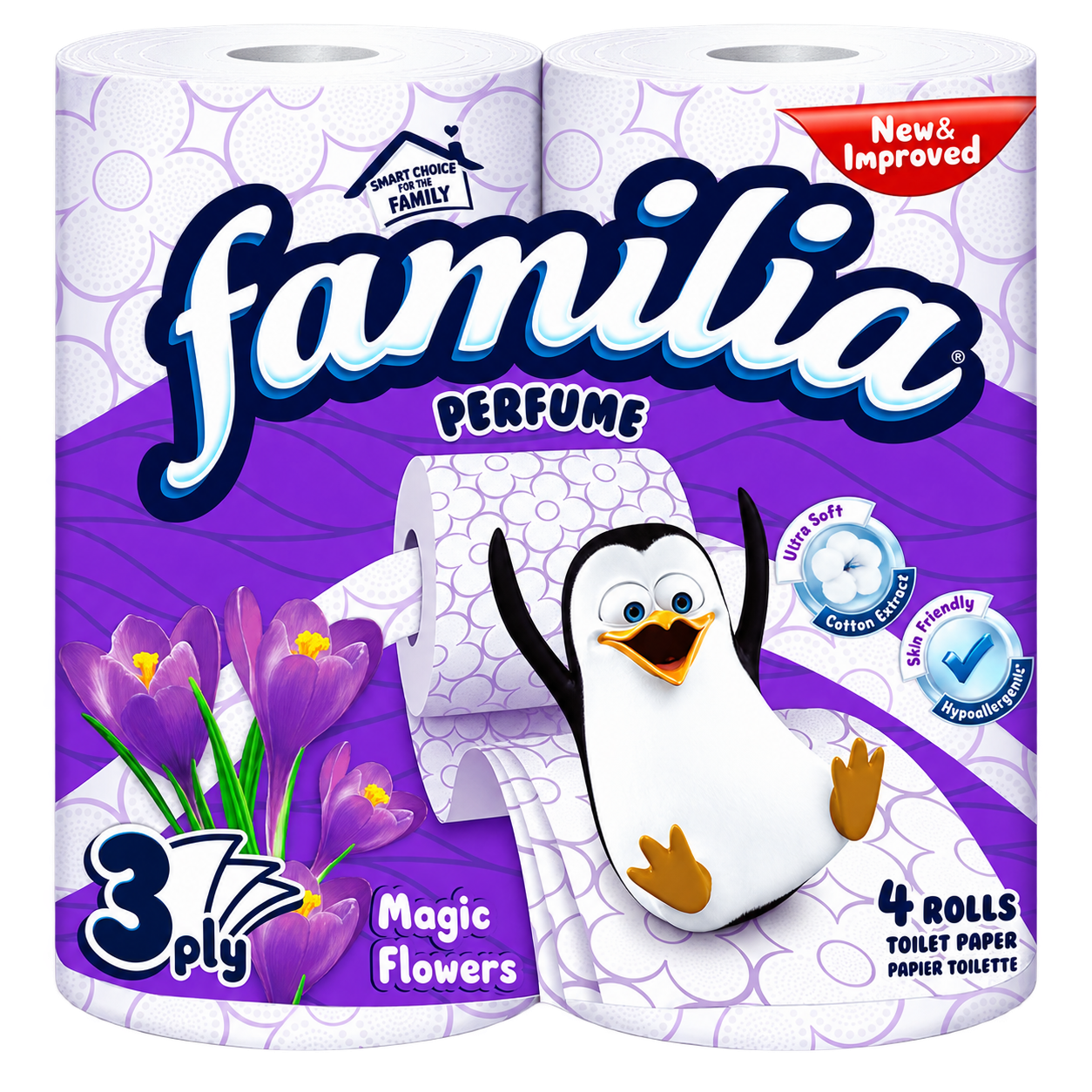 Papier Toilette - Familia - Fleur Magique - Lot de 4 Rouleaux
