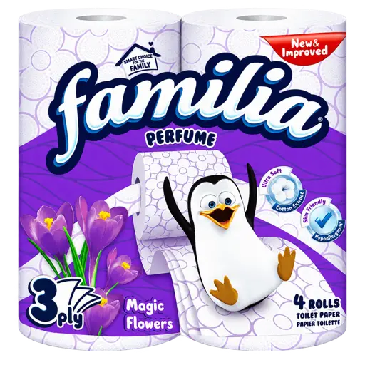 Papier Toilette - Familia - Fleur Magique - Lot de 4 Rouleaux