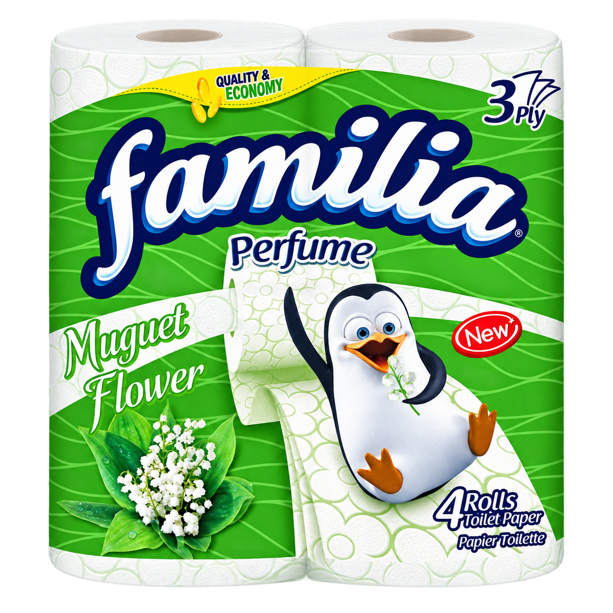 Papier toilette - Familia - Fleur de Muguet - Lot de 4 Rouleaux