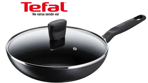 Tefal G6 Super Cook B4591684 – Wok Antiadhésif 28 cm avec Couvercle – Thermo-Signal™ – 03 mois de garantie