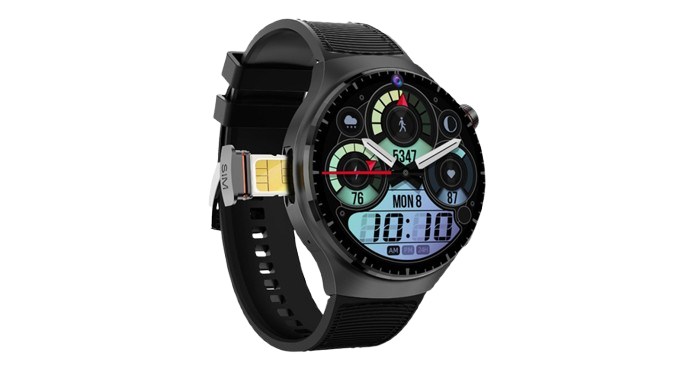 Montre Connectée - Porodo  - Vista -  4G Cellulaire Et Appel Vidéo – Noire – Android 8.1 – GPS – 2GB RAM + 16GB – 06 Mois De Garantie